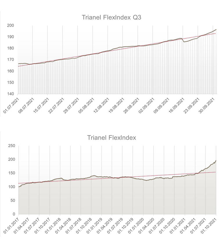 Entwicklung des Trianel FlexIndex im 3. Quartal 2021 und von 2017–2021 im Überblick