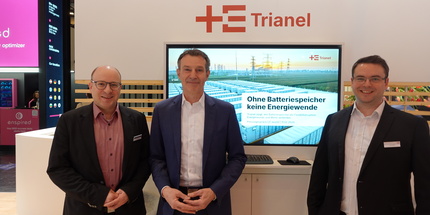 Markus Hagel, Klaus Horstick und Lars Becker während der Pressekonferenz auf der E-World 2026